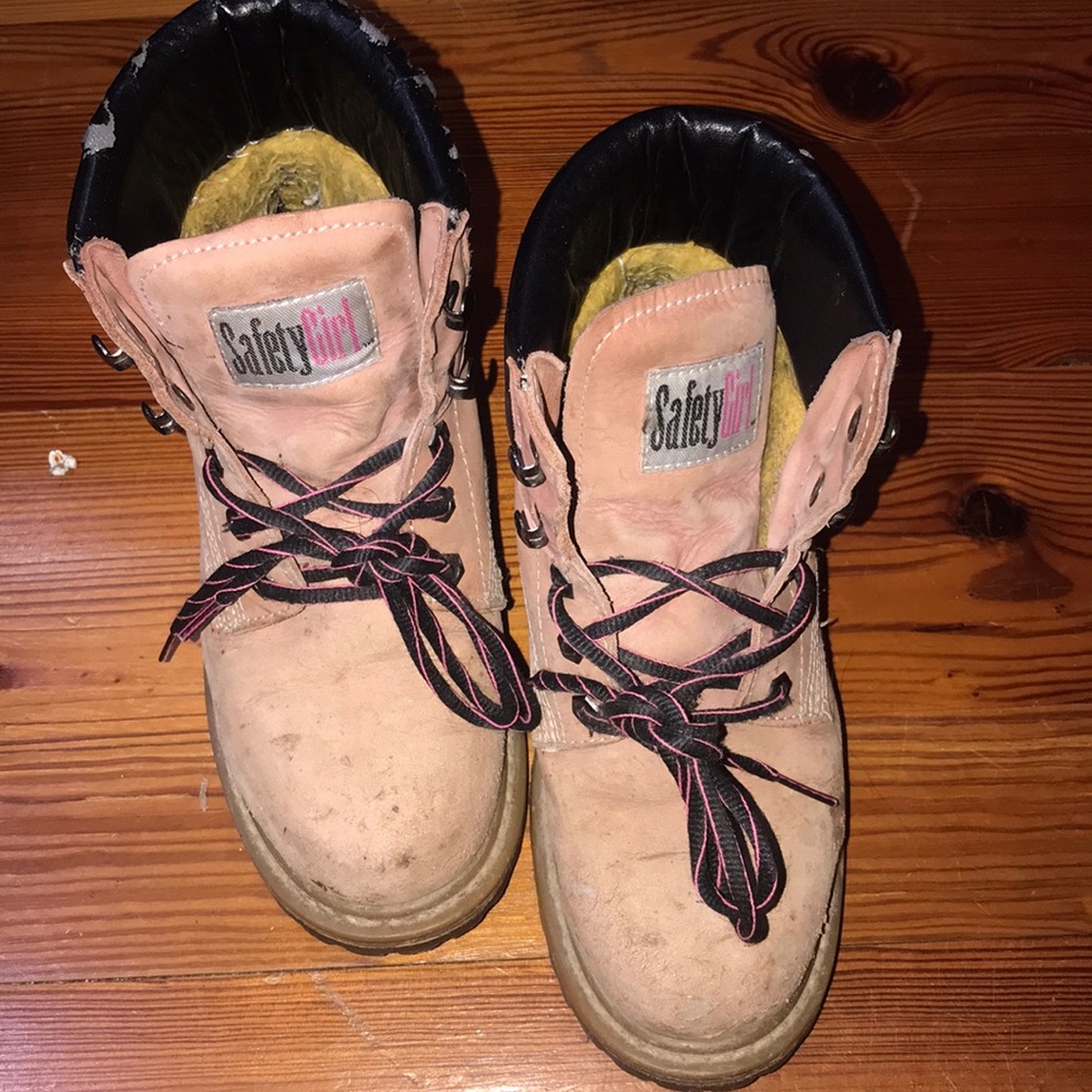 Safety Girl Pink Work Boots 6W Steel Toe
